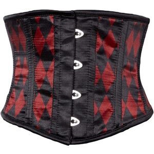 Red and Black Harlequin Corset